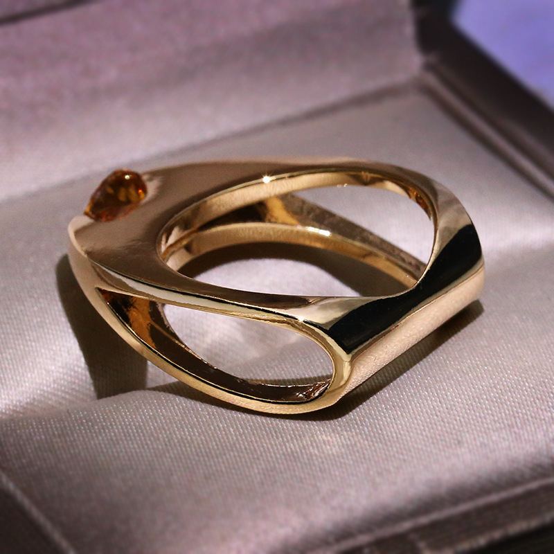 Bague De Mariage En Or Rose Avec Strass Pour Femmes, Nouvelle De Bijoux De Luxe – Image 5