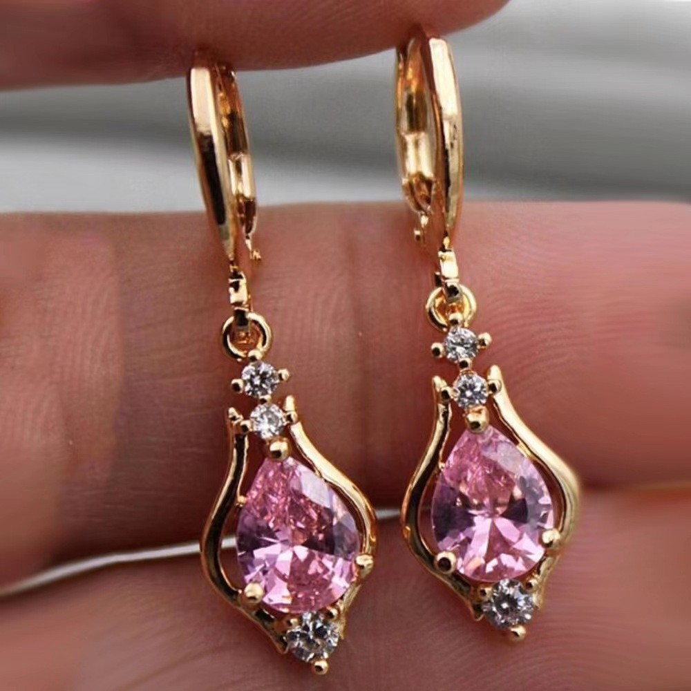 Purple Zircon All-match Drop-shaped Temperament Earrings - Image 7
