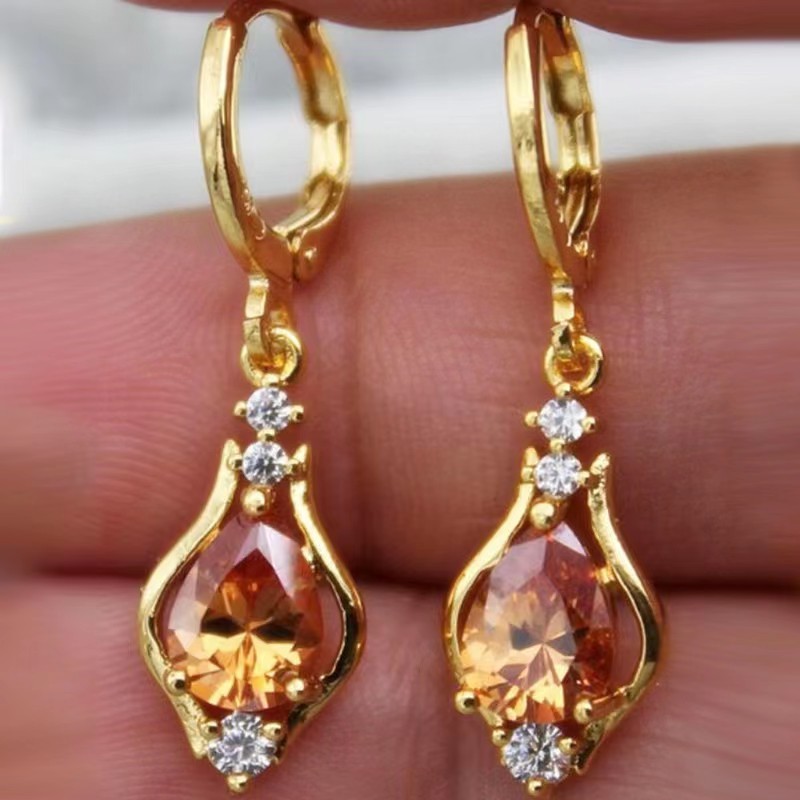 Purple Zircon All-match Drop-shaped Temperament Earrings - Image 4