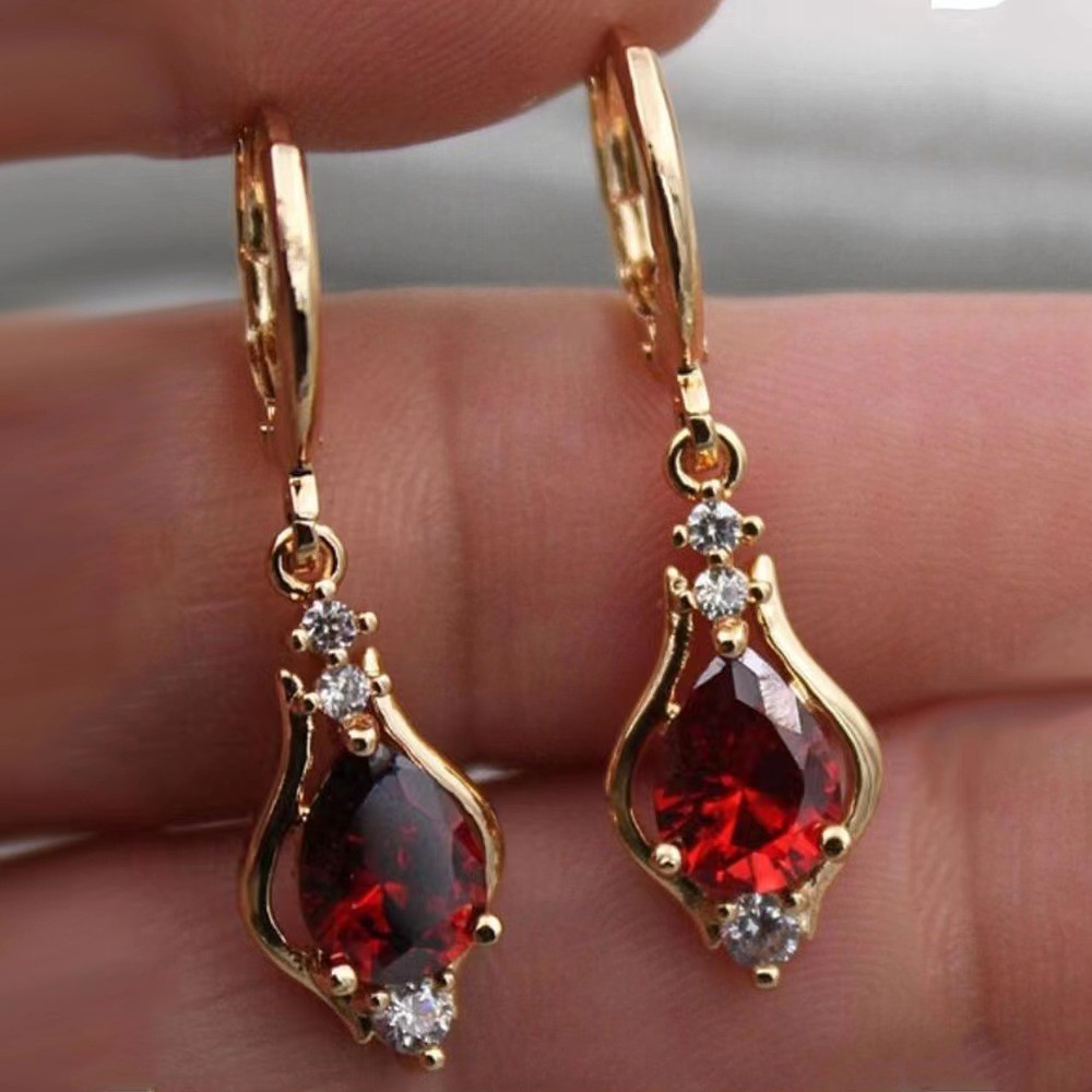 Purple Zircon All-match Drop-shaped Temperament Earrings - Image 6
