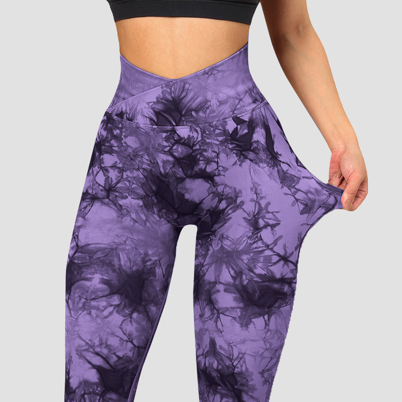 Fitness Yoga Pants Cross-dyed Hip-lifting Womens Sportswear - Image 4