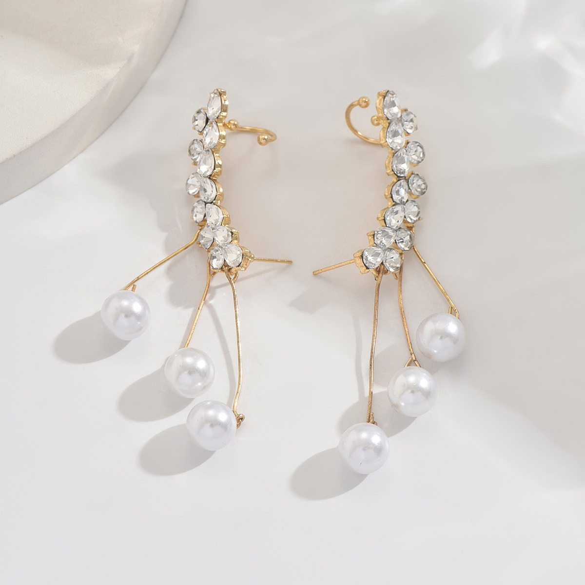 European And American Exaggerated Long Tassel Zircon Earrings For Women Ins Trendy Accessible Luxury Niche Earrings Popular Earrings – Image 2